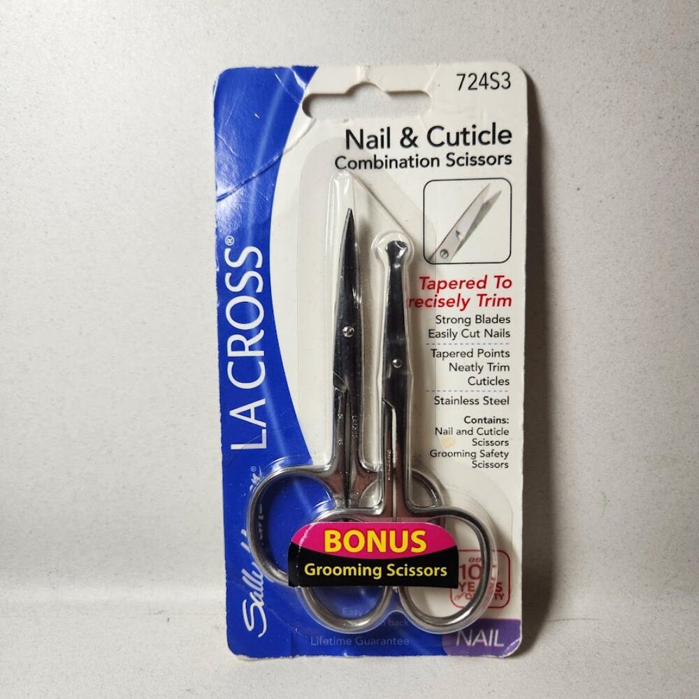 NEW Sally Hansen LA CROSS 724S3 Nail Cuticle Scissors Beauty Bundle Tools Nail